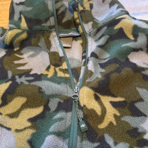 Eddie Bauer micro fleece backpacking quarter zip pullover camo women’s large - Picture 5 of 6